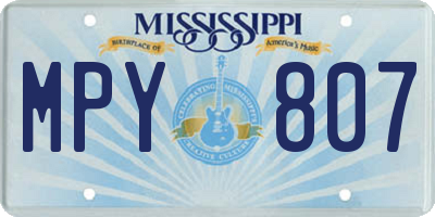 MS license plate MPY807