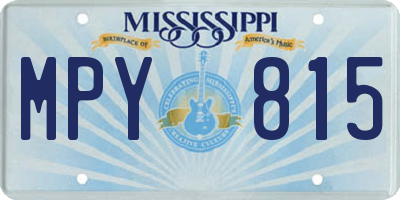 MS license plate MPY815