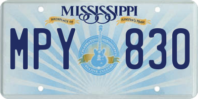 MS license plate MPY830