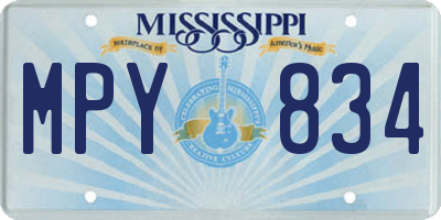MS license plate MPY834