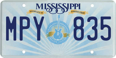 MS license plate MPY835
