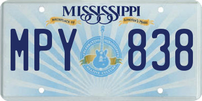 MS license plate MPY838