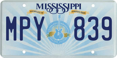 MS license plate MPY839