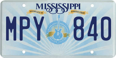 MS license plate MPY840