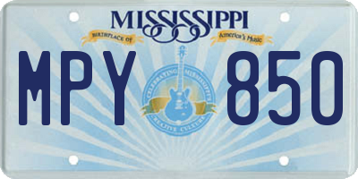 MS license plate MPY850