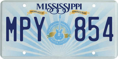 MS license plate MPY854