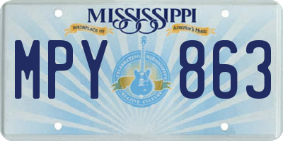 MS license plate MPY863