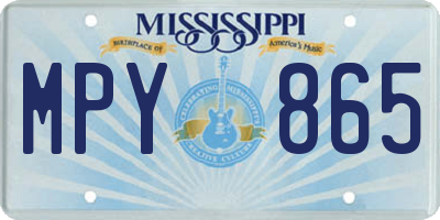MS license plate MPY865