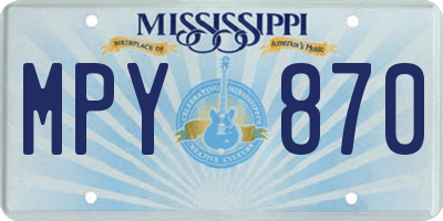 MS license plate MPY870