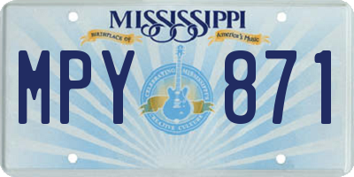 MS license plate MPY871