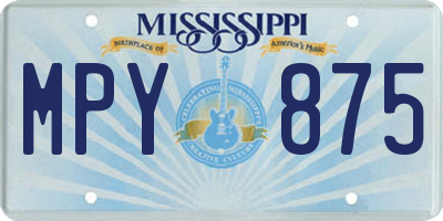 MS license plate MPY875