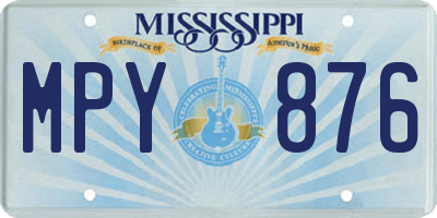 MS license plate MPY876