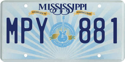 MS license plate MPY881