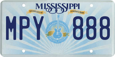 MS license plate MPY888
