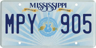 MS license plate MPY905