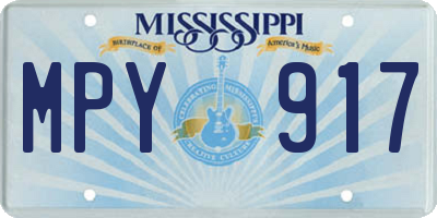 MS license plate MPY917