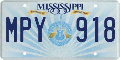 MS license plate MPY918