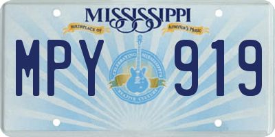 MS license plate MPY919