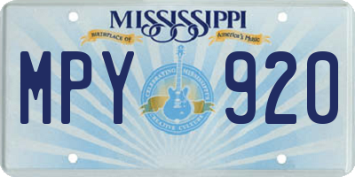 MS license plate MPY920