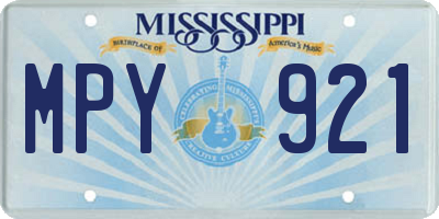 MS license plate MPY921
