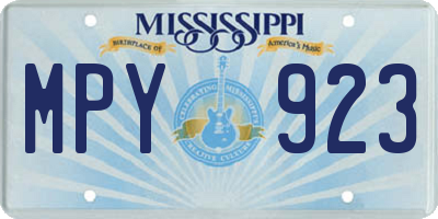 MS license plate MPY923