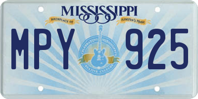MS license plate MPY925