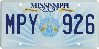 MS license plate MPY926