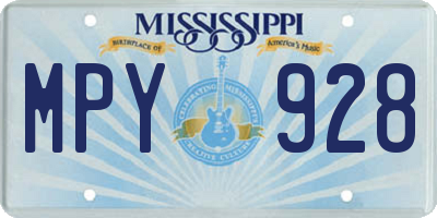 MS license plate MPY928