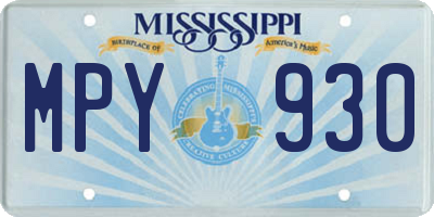 MS license plate MPY930