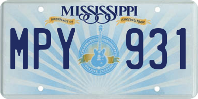 MS license plate MPY931