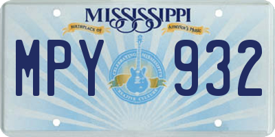 MS license plate MPY932