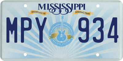MS license plate MPY934