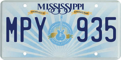 MS license plate MPY935