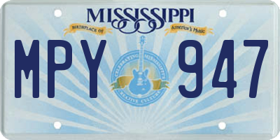 MS license plate MPY947