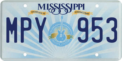 MS license plate MPY953