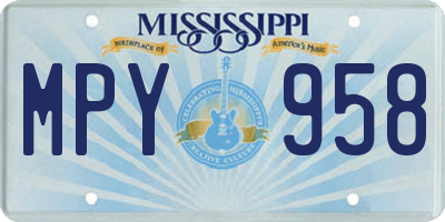 MS license plate MPY958