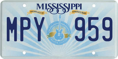 MS license plate MPY959