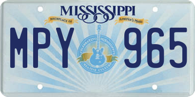 MS license plate MPY965
