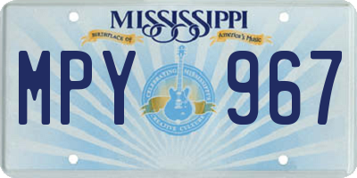 MS license plate MPY967