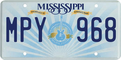 MS license plate MPY968