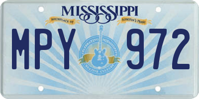 MS license plate MPY972