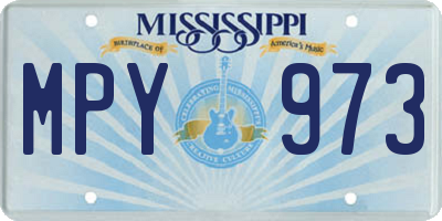 MS license plate MPY973