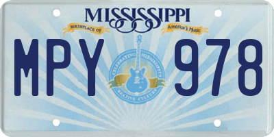 MS license plate MPY978