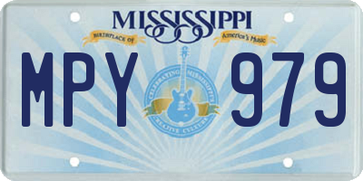 MS license plate MPY979