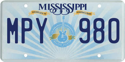 MS license plate MPY980