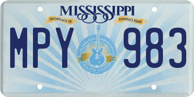 MS license plate MPY983