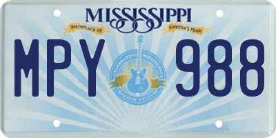 MS license plate MPY988