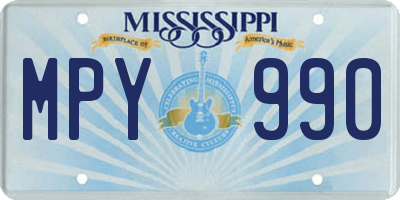 MS license plate MPY990
