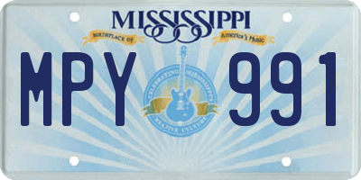 MS license plate MPY991