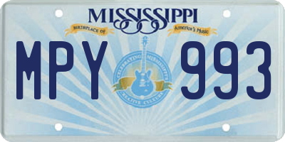MS license plate MPY993